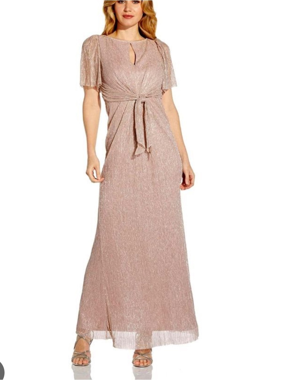 Adrianna Papell Women's Stardust Pleated Mermaid Gown NWT